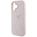 Guess Hot Stamp 4G Pattern Triangle Metal Logo - Etui do iPhone 16 (różowy) Guess