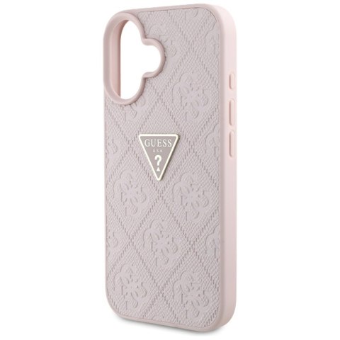 Guess Hot Stamp 4G Pattern Triangle Metal Logo - Etui do iPhone 16 (różowy) Guess Guess Hot Stamp 4G Pattern Triangle Metal Logo - Etui do iPhone 16 (różowy) Guess