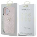 Guess Hot Stamp 4G Pattern Triangle Metal Logo - Etui do iPhone 16 (różowy) Guess