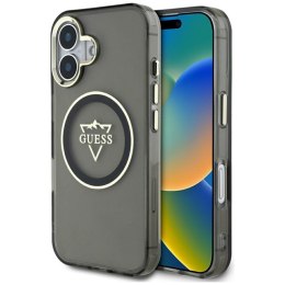 Guess IML Metal Mountain Logo MagSafe - Etui do iPhone 16 (czarny) Guess