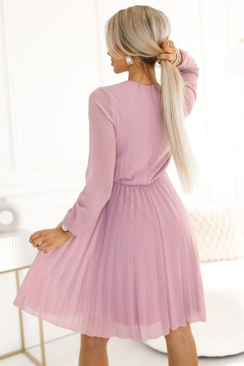 Sukienka Model Isabelle 313-16 Powder Pink - Numoco Sukienka Model Isabelle 313-16 Powder Pink - Numoco