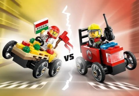 60458 - LEGO City - Zestaw wyścigówek: pizza kontra wóz strażacki LEGO 60458 - LEGO City - Zestaw wyścigówek: pizza kontra wóz strażacki LEGO