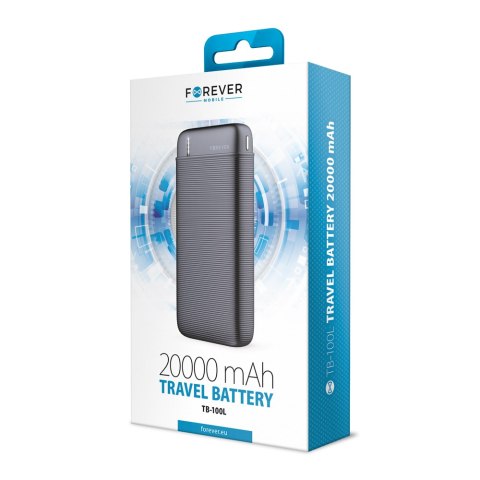 Forever power bank TB-100L 20000 mAh czarny Forever power bank TB-100L 20000 mAh czarny