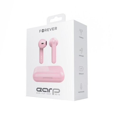 Forever słuchawki Bluetooth TWE-110 Earp z etui ładującym różowy Forever słuchawki Bluetooth TWE-110 Earp z etui ładującym różowy