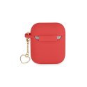 Guess etui do Airpods 1 / 2 GUA2LSCHSR czerwona Silicone Heart Charm