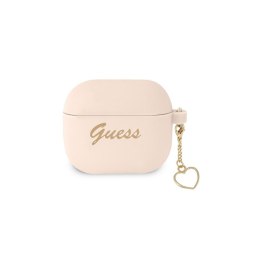 Guess etui do Airpods 3 GUA3LSCHSP różowe Silicone Heart Charm