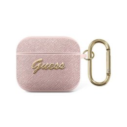 Guess etui do Airpods 3 GUA3SASMP różowe 4G Script Metal