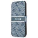 Guess etui do iPhone 13 Mini 5,4" GUBKP13S4GDBL niebieski book case 4G Stripe