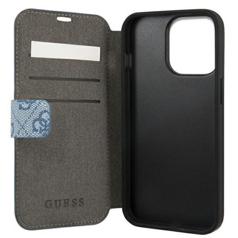 Guess etui do iPhone 13 Mini 5,4" GUBKP13S4GDBL niebieski book case 4G Stripe Guess etui do iPhone 13 Mini 5,4" GUBKP13S4GDBL niebieski book case 4G Stripe