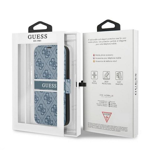 Guess etui do iPhone 13 Mini 5,4" GUBKP13S4GDBL niebieski book case 4G Stripe Guess etui do iPhone 13 Mini 5,4" GUBKP13S4GDBL niebieski book case 4G Stripe