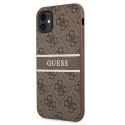 Guess nakładka do iPhone 11 GUHCN614GDBR brązowa hard case 4G Stripe