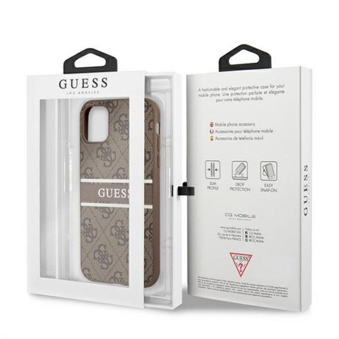 Guess nakładka do iPhone 11 GUHCN614GDBR brązowa hard case 4G Stripe Guess nakładka do iPhone 11 GUHCN614GDBR brązowa hard case 4G Stripe
