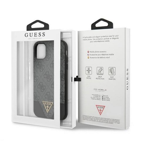 Guess nakładka do iPhone 11 GUHCN61PU4GHBK szara hard case 4G Triangle Collection Guess nakładka do iPhone 11 GUHCN61PU4GHBK szara hard case 4G Triangle Collection