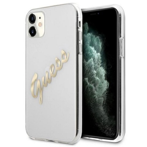 Guess nakładka do iPhone 12 / 12 Pro 6,1" GUHCP12MKTRSVGO przezroczysta hard case Vintage Script Gold Guess nakładka do iPhone 12 / 12 Pro 6,1" GUHCP12MKTRSVGO przezroczysta hard case Vintage Script Gold