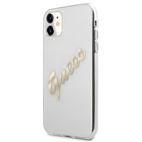 Guess nakładka do iPhone 12 / 12 Pro 6,1" GUHCP12MKTRSVGO przezroczysta hard case Vintage Script Gold Guess nakładka do iPhone 12 / 12 Pro 6,1" GUHCP12MKTRSVGO przezroczysta hard case Vintage Script Gold