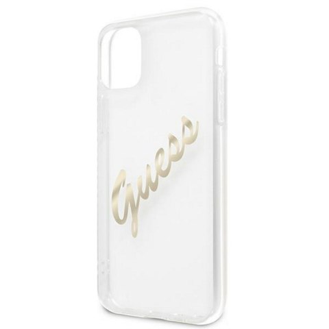 Guess nakładka do iPhone 12 / 12 Pro 6,1" GUHCP12MKTRSVGO przezroczysta hard case Vintage Script Gold Guess nakładka do iPhone 12 / 12 Pro 6,1" GUHCP12MKTRSVGO przezroczysta hard case Vintage Script Gold