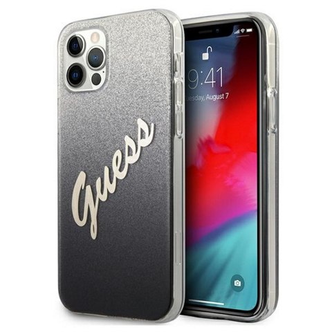 Guess nakładka do iPhone 12 / 12 Pro 6,1" GUHCP12MPCUGLSBK czarna hard case Glitter Gradient Script Guess nakładka do iPhone 12 / 12 Pro 6,1" GUHCP12MPCUGLSBK czarna hard case Glitter Gradient Script