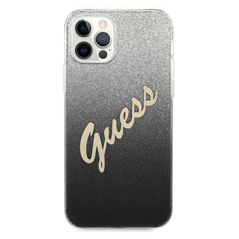 Guess nakładka do iPhone 12 / 12 Pro 6,1" GUHCP12MPCUGLSBK czarna hard case Glitter Gradient Script Guess nakładka do iPhone 12 / 12 Pro 6,1" GUHCP12MPCUGLSBK czarna hard case Glitter Gradient Script