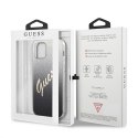 Guess nakładka do iPhone 12 / 12 Pro 6,1" GUHCP12MPCUGLSBK czarna hard case Glitter Gradient Script