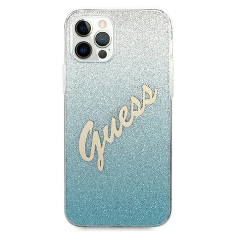 Guess nakładka do iPhone 12 / 12 Pro 6,1" GUHCP12MPCUGLSBL niebieska hard case Glitter Gradient Script Guess nakładka do iPhone 12 / 12 Pro 6,1" GUHCP12MPCUGLSBL niebieska hard case Glitter Gradient Script