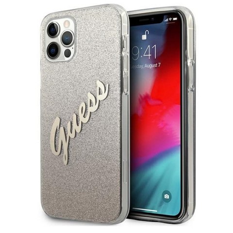 Guess nakładka do iPhone 12 / 12 Pro 6,1" GUHCP12MPCUGLSGO złota hard case Glitter Gradient Script Guess nakładka do iPhone 12 / 12 Pro 6,1" GUHCP12MPCUGLSGO złota hard case Glitter Gradient Script