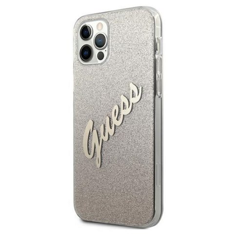 Guess nakładka do iPhone 12 / 12 Pro 6,1" GUHCP12MPCUGLSGO złota hard case Glitter Gradient Script Guess nakładka do iPhone 12 / 12 Pro 6,1" GUHCP12MPCUGLSGO złota hard case Glitter Gradient Script