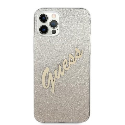 Guess nakładka do iPhone 12 / 12 Pro 6,1" GUHCP12MPCUGLSGO złota hard case Glitter Gradient Script Guess nakładka do iPhone 12 / 12 Pro 6,1" GUHCP12MPCUGLSGO złota hard case Glitter Gradient Script