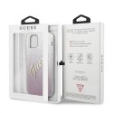 Guess nakładka do iPhone 12 / 12 Pro 6,1" GUHCP12MPCUGLSPI różowa hard case Glitter Gradient Script