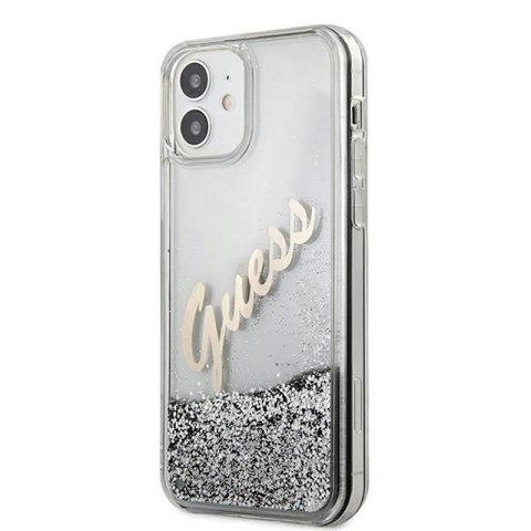 Guess nakładka do iPhone 12 Pro Max 6,7" GUHCP12LGLVSSI srebrna hard case Glitter Vintage Script Guess nakładka do iPhone 12 Pro Max 6,7" GUHCP12LGLVSSI srebrna hard case Glitter Vintage Script