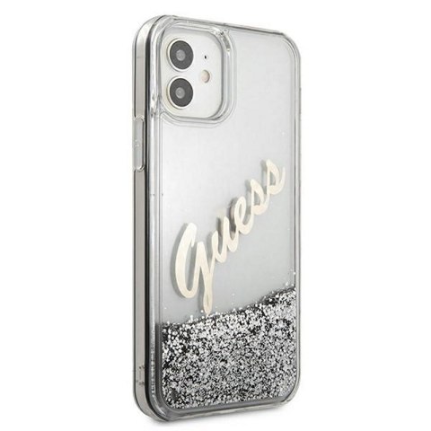 Guess nakładka do iPhone 12 Pro Max 6,7" GUHCP12LGLVSSI srebrna hard case Glitter Vintage Script Guess nakładka do iPhone 12 Pro Max 6,7" GUHCP12LGLVSSI srebrna hard case Glitter Vintage Script