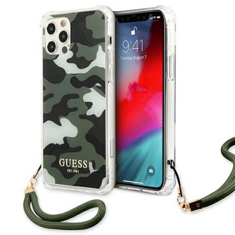 Guess nakładka do iPhone 12 Pro Max 6,7" GUHCP12LKSARKA zielona hard case Camo Collection Guess nakładka do iPhone 12 Pro Max 6,7" GUHCP12LKSARKA zielona hard case Camo Collection