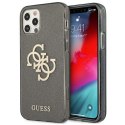 Guess nakładka do iPhone 12 Pro Max 6,7" GUHCP12LPCUGL4GBK czarna hard case Glitter 4G Big Logo