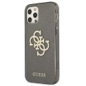 Guess nakładka do iPhone 12 Pro Max 6,7" GUHCP12LPCUGL4GBK czarna hard case Glitter 4G Big Logo