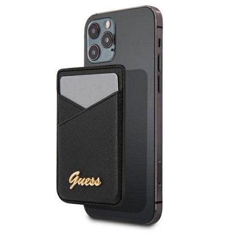 Guess wsuwka na karty GUWMSSASLBK czarna MagSafe Saffiano