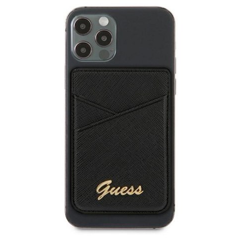 Guess wsuwka na karty GUWMSSASLBK czarna MagSafe Saffiano Guess wsuwka na karty GUWMSSASLBK czarna MagSafe Saffiano