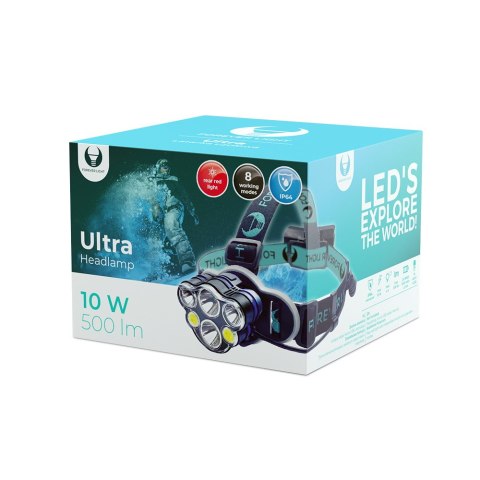 Latarka czołowa LED Ultra T6 2x 10W + XP-E 2x 3W 500lm 2x 18650 1800mAh Li-Ion Forever Light Latarka czołowa LED Ultra T6 2x 10W + XP-E 2x 3W 500lm 2x 18650 1800mAh Li-Ion Forever Light
