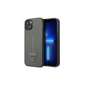 Guess nakładka do iPhone 13 6,1" GUHCP13MPSATLG srebrna hardcase Saffiano PU Triangle