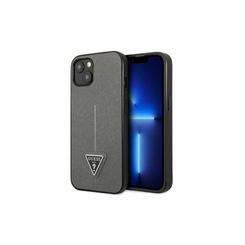 Guess nakładka do iPhone 13 6,1" GUHCP13MPSATLG srebrna hardcase Saffiano PU Triangle Guess nakładka do iPhone 13 6,1" GUHCP13MPSATLG srebrna hardcase Saffiano PU Triangle