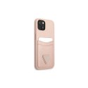 Guess nakładka do iPhone 13 6,1" GUHCP13MPSATPP hardcase różowa Saffiano Double Card Triangle
