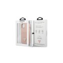 Guess nakładka do iPhone 13 6,1" GUHCP13MPSATPP hardcase różowa Saffiano Double Card Triangle