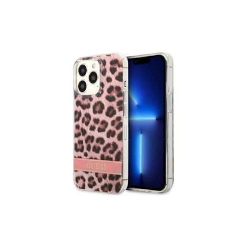 Guess nakładka do iPhone 13 Pro Max 6,7" GUHCP13XHSLEOP różowa hard case Leopard Electro Stripe Guess nakładka do iPhone 13 Pro Max 6,7" GUHCP13XHSLEOP różowa hard case Leopard Electro Stripe
