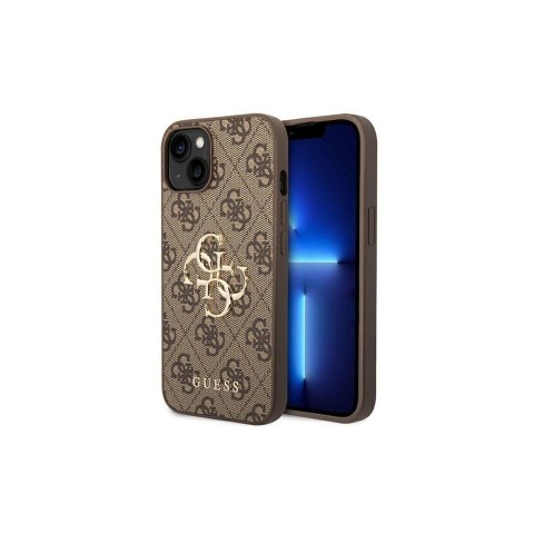 Guess nakładka do iPhone 14 6,1" GUHCP14S4GMGBR brązowa PU Leather 4G Big Metal Logo Guess nakładka do iPhone 14 6,1" GUHCP14S4GMGBR brązowa PU Leather 4G Big Metal Logo
