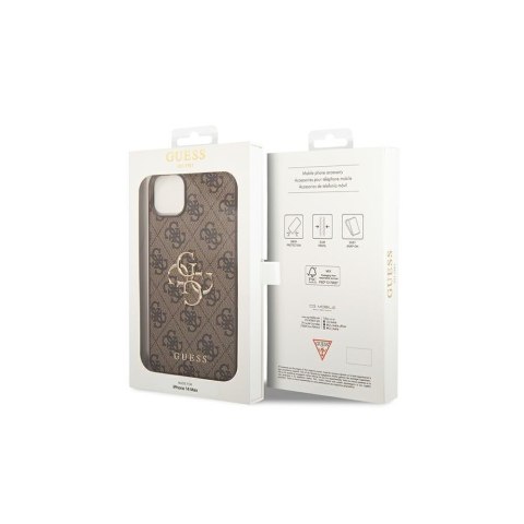 Guess nakładka do iPhone 14 6,1" GUHCP14S4GMGBR brązowa PU Leather 4G Big Metal Logo Guess nakładka do iPhone 14 6,1" GUHCP14S4GMGBR brązowa PU Leather 4G Big Metal Logo