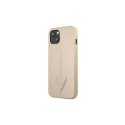 Guess nakładka do iPhone 14 6,1" GUHCP14SPSATLE beżowa HC Saffiano PU Triangle