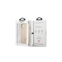 Guess nakładka do iPhone 14 6,1" GUHCP14SPSATLE beżowa HC Saffiano PU Triangle