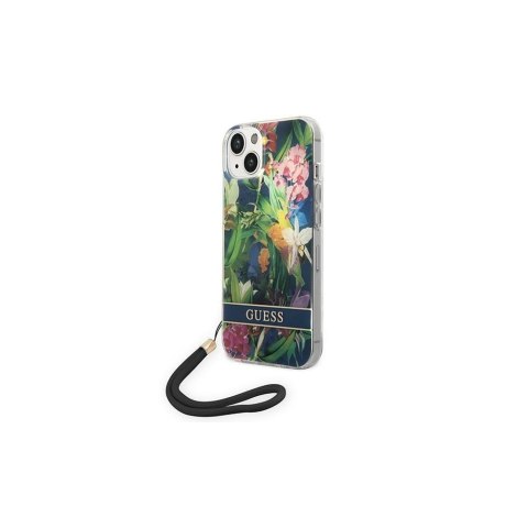 Guess nakładka do iPhone 14 6,1" GUOHCP14SHFLSB niebieska HC PC/TPU Flower Cord Guess nakładka do iPhone 14 6,1" GUOHCP14SHFLSB niebieska HC PC/TPU Flower Cord