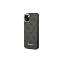 Guess nakładka do iPhone 14 Plus 6,7" GUHCP14MHG4SHK czarna HC PC/TPU 4G PU Metal Outline Script