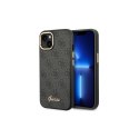 Guess nakładka do iPhone 14 Plus 6,7" GUHCP14MHG4SHK czarna HC PC/TPU 4G PU Metal Outline Script