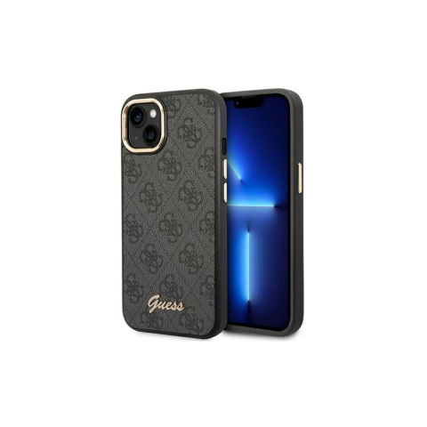 Guess nakładka do iPhone 14 Plus 6,7" GUHCP14MHG4SHK czarna HC PC/TPU 4G PU Metal Outline Script Guess nakładka do iPhone 14 Plus 6,7" GUHCP14MHG4SHK czarna HC PC/TPU 4G PU Metal Outline Script
