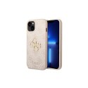 Guess nakładka do iPhone 14 Pro 6,1" GUHCP14L4GMGPI różowa PU Leather 4G Big Metal Logo